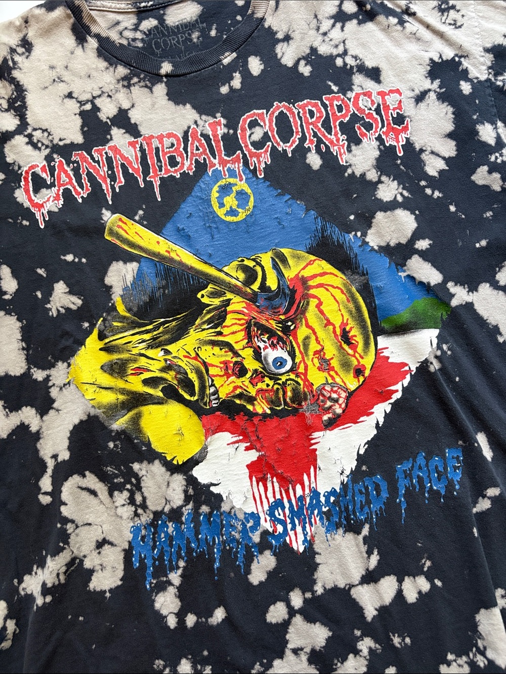 Cannibal Corpse Tie-Dye Graphic Tee - Black, Yellow, Red, Blue